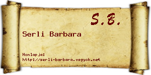 Serli Barbara névjegykártya